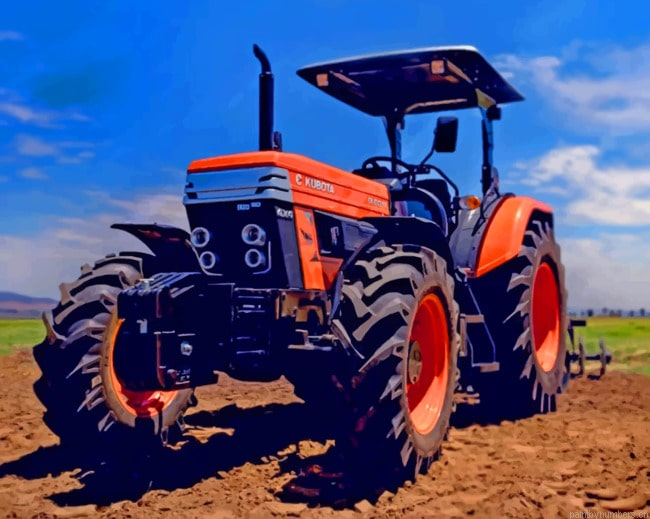 Red Kubota Tractor Painting By Numberss.png