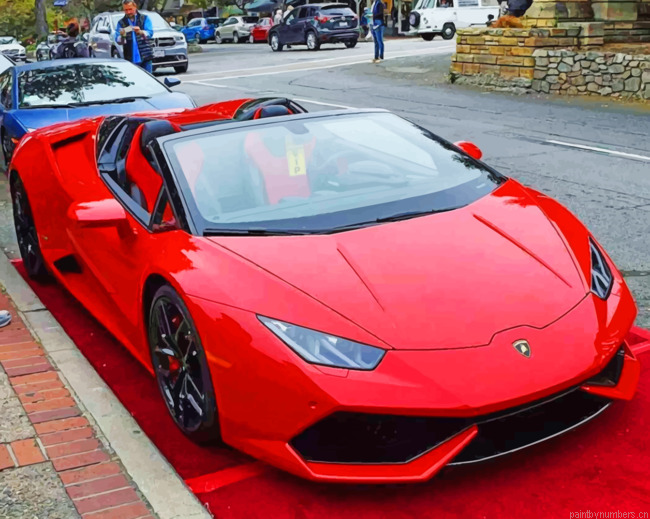 Red Lamborghini Huracan Cars Painting By Numberss.png