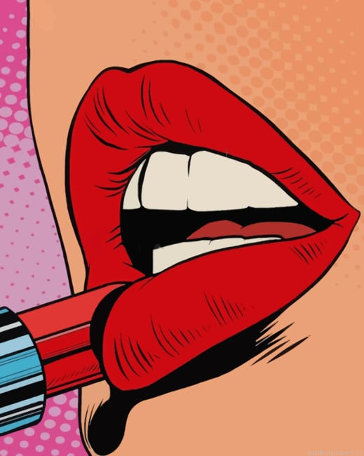Red Lips Pop Art Painting By Numberss.png