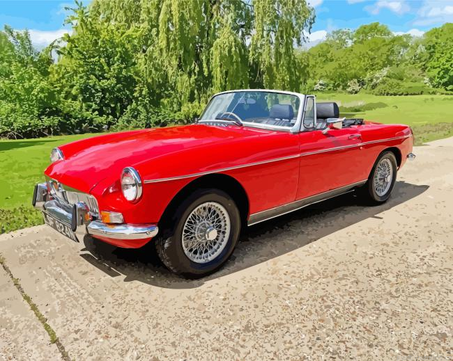 Red Mgb Roadster Car Painting By Numberss.png