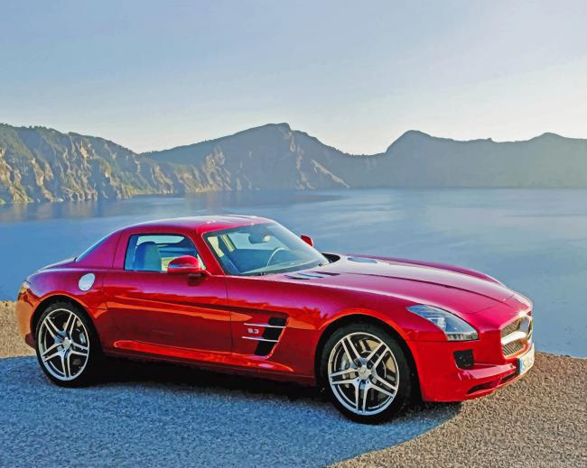 Red Mercedes Benz Amg Cars Painting By Numberss.png