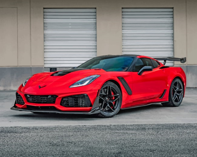 Red Metallic Chevrolet Corvette Zr1 Cars Painting By Numberss.png