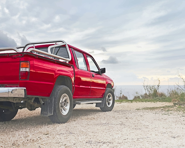 Red Pickup Truck Painting By Numbers.png