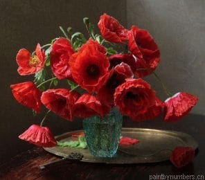 Red Poppies Vase Painting By Numberss.png