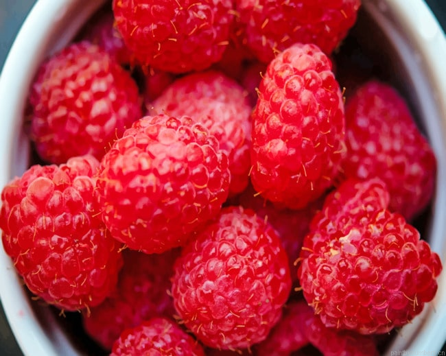 Red Raspberries In Cup Fruits Painting By Numberss.png