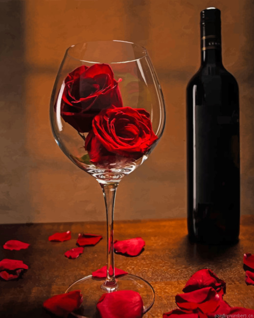 Red Rose In Glass Painting By Numberss.png