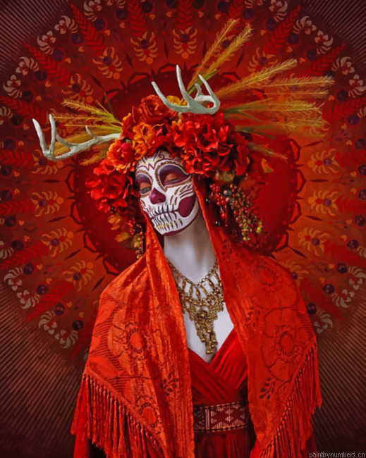 Red Skull Woman Painting By Numbers.png