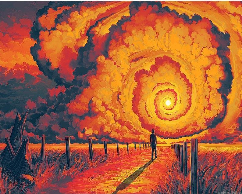 Red Storm Scene Painting By Numberss.png