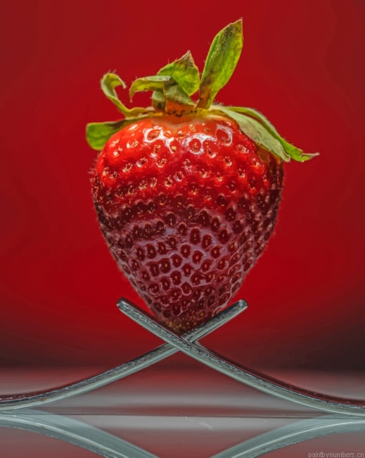Red Strawberry Fruits Painting By Numberss.png