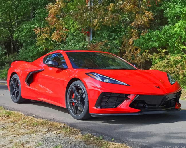 Red Win Corvette Cars Painting By Numbers.png