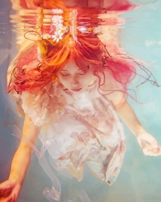 Redhead Underwater Painting By Numberss.png