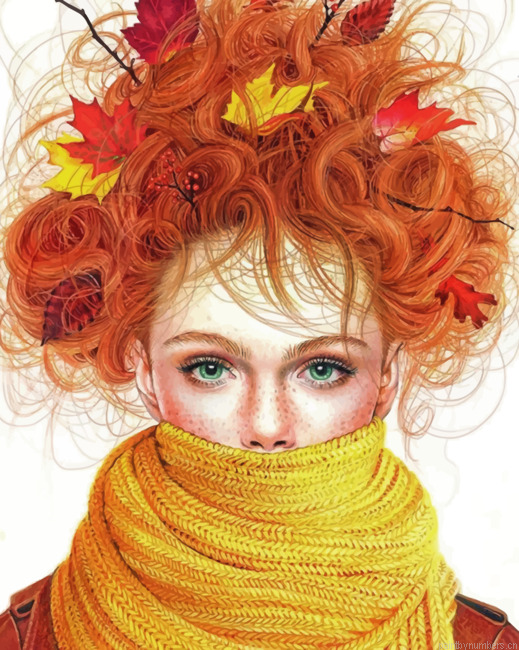 Redhead Woman Painting By Numbers.png