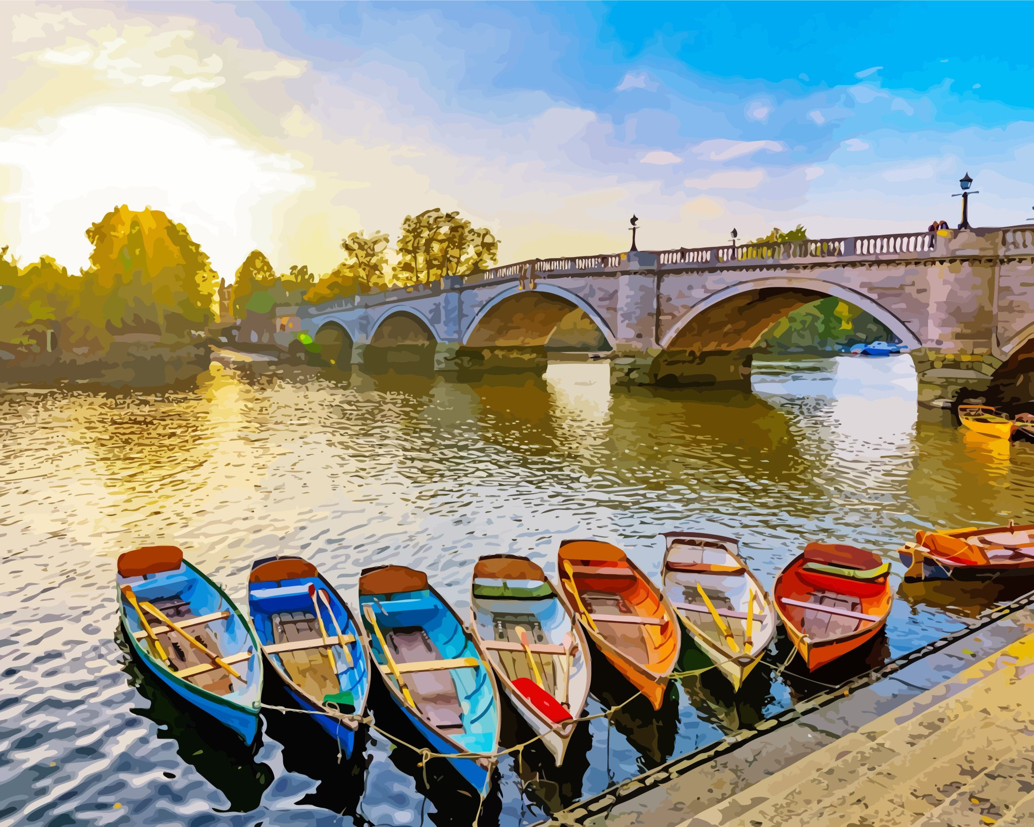 Richmond Upon Thames Sunset Painting By Numberss.png