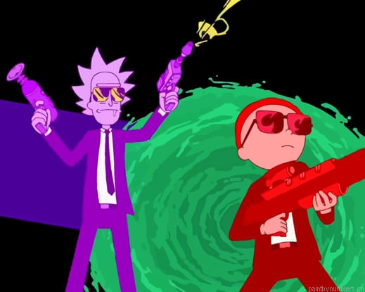 Rick And Morty Agents Cartoons Painting By Numberss.png