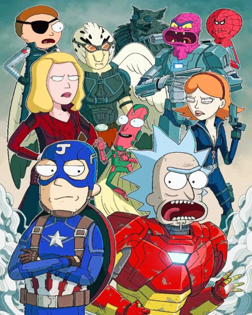 Rick And Morty Avengers Animations Painting By Numbers.png