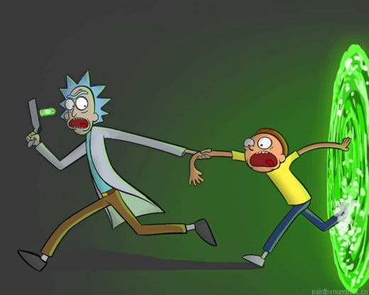 Rick And Morty Portal Cartoons Painting By Numberss.png