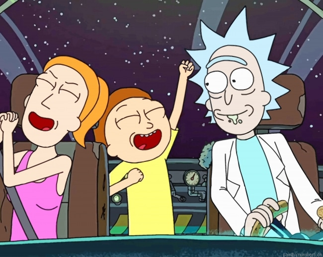 Rick Morty And Summer Animations Painting By Numberss.png