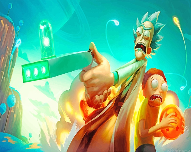 Rick Morty Anime Painting By Numbers.png