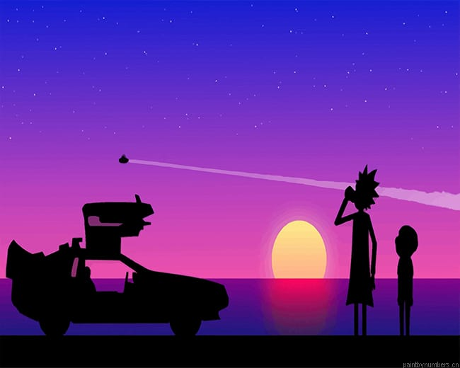 Rick And Morty Silhouette Animations Painting By Numbers.png
