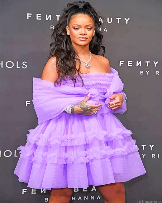 Rihanna Purple Dress Singers Painting By Numberss.png
