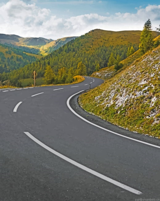 Road To The Mountains Landscapes Painting By Numberss.png