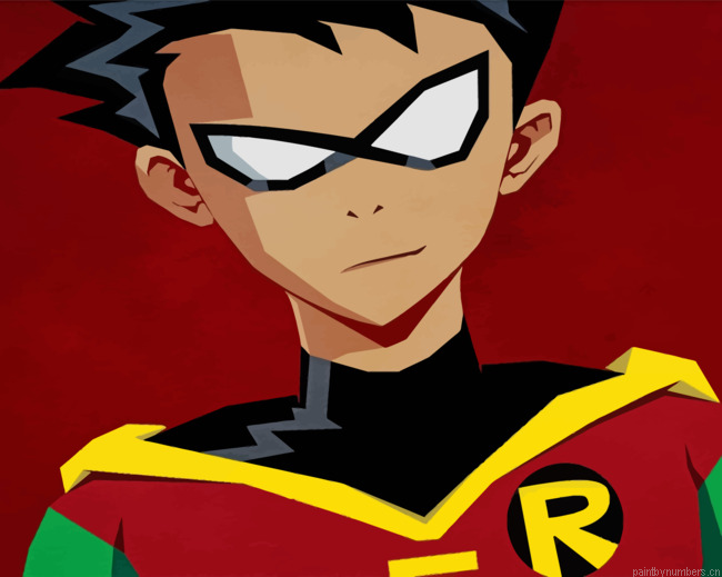 Robin The Hero Kid Cartoons Painting By Numberss.png