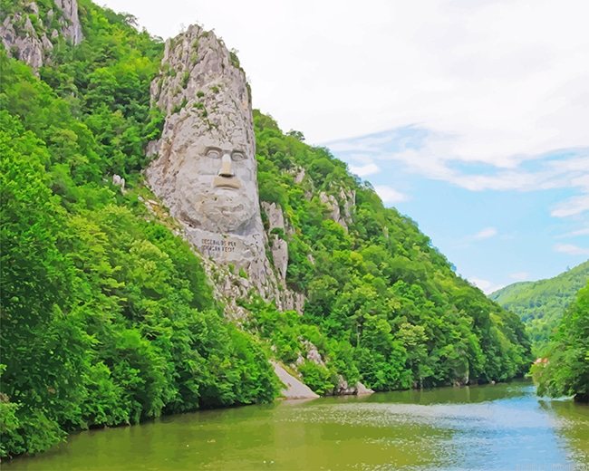 Rock Sculpture Of Decebalus Painting By Numberss.png