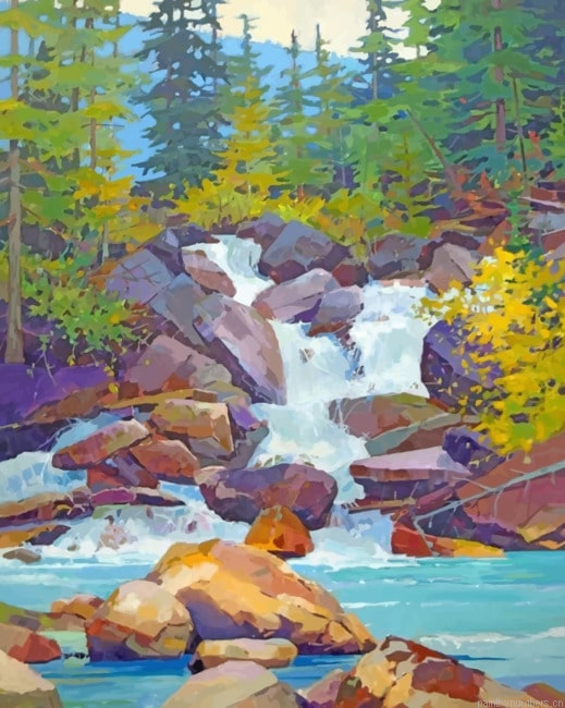 Rocks River Landscapes Painting By Numberss.png