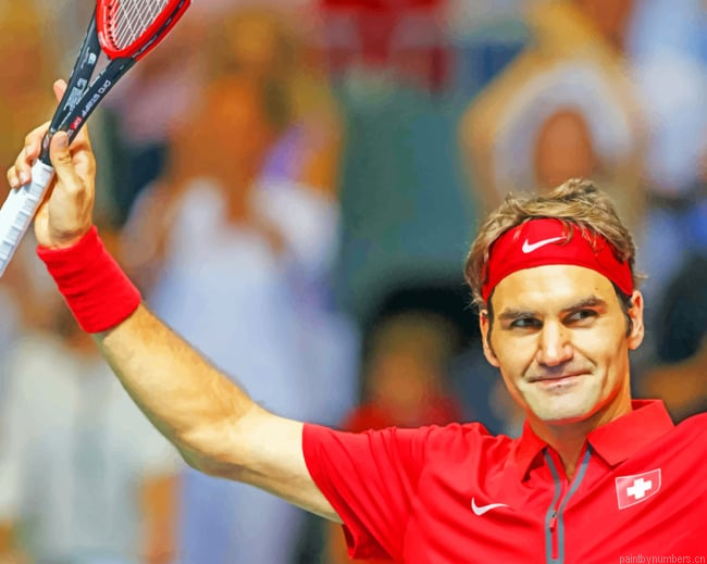 Roger Federer Player Tennis Painting By Numberss.png