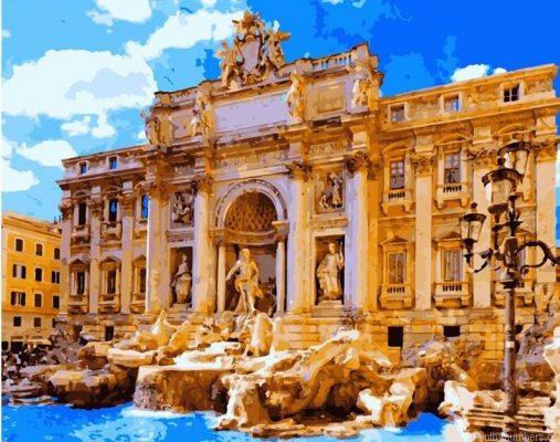Roman Trevi Fountain Rome Painting By Numbers.png
