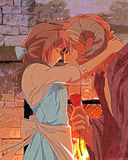 Romantic Anime Couple Painting By Numberss.png