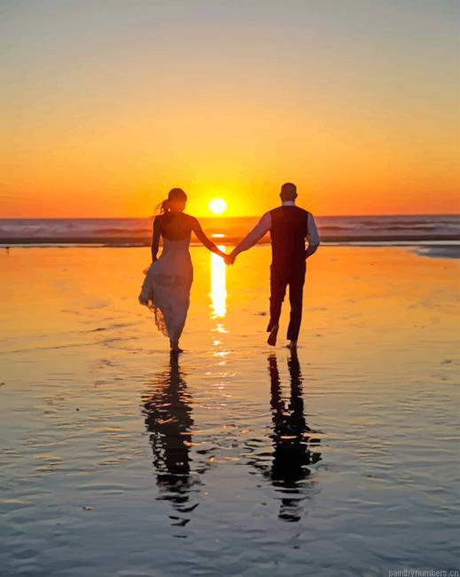 Romantic Couple At Sunset Painting By Numberss.png