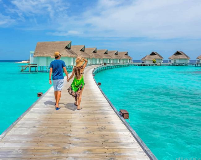 Romantic Couple In Maldives Painting By Numberss.png