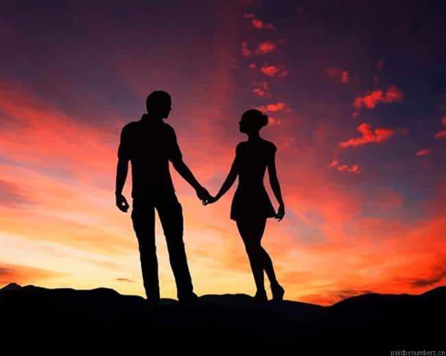 Romantic Couple Silhouette Painting By Numberss.png
