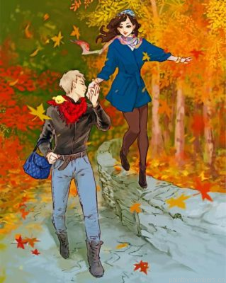 Romantic Couple Walking Painting By Numbers.png