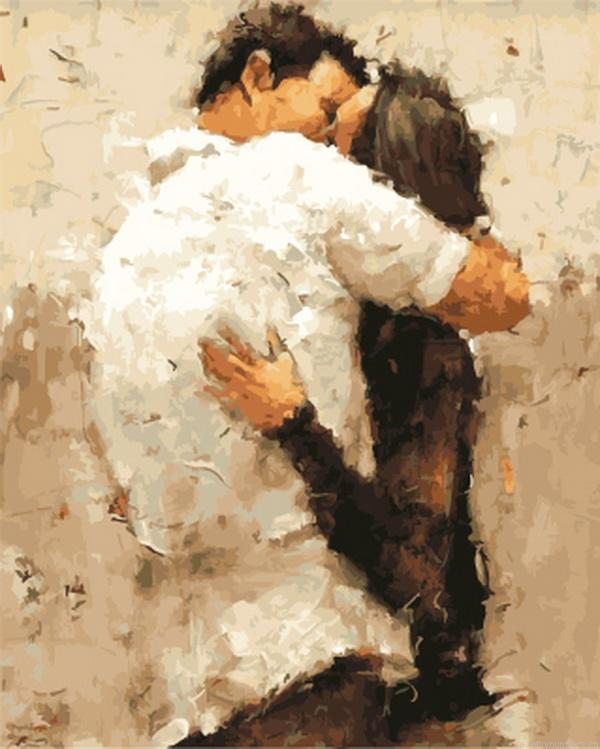 Romantic Kiss And Hug Romance And Love Painting By Numbers.png