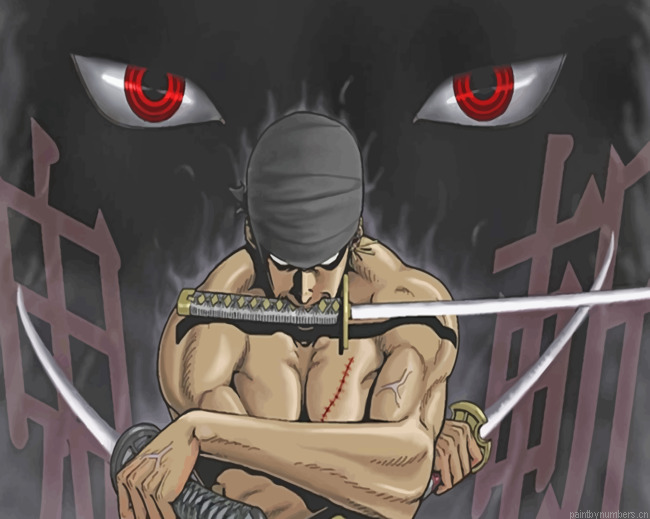 Roronoa Zoro From One Piece Animations Painting By Numberss.png