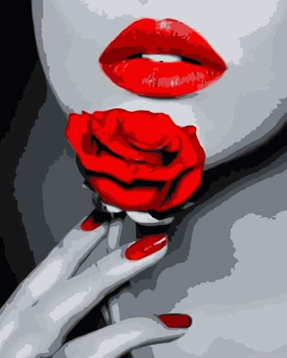 Rose Red Lip Painting By Numbers.png