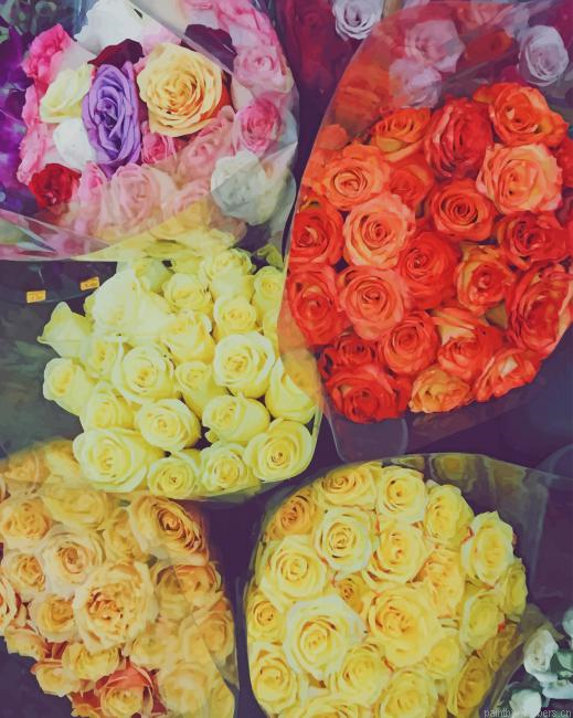 Roses Bouquet Flowers Painting By Numberss.png