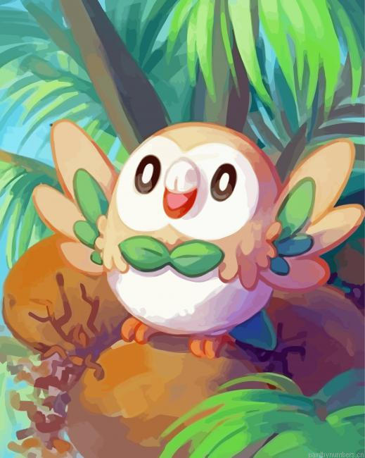 Rowlet Pokemon Painting By Numberss.png