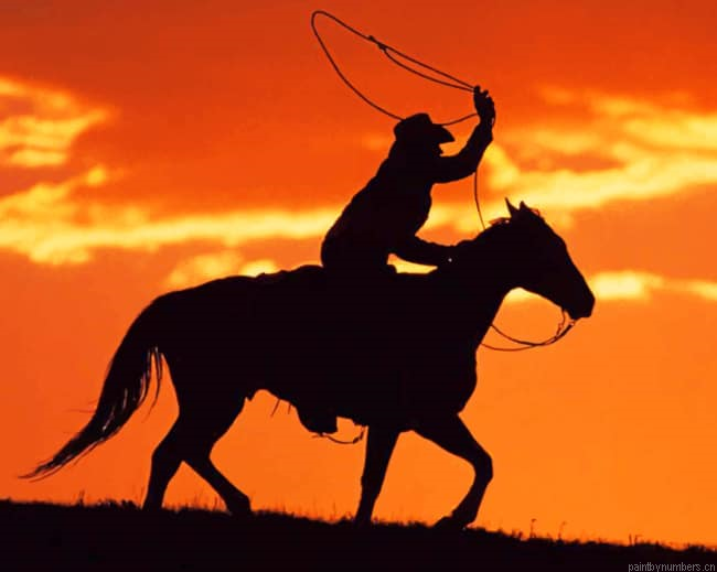 Running Silhouette Cowboy Painting By Numbers.png