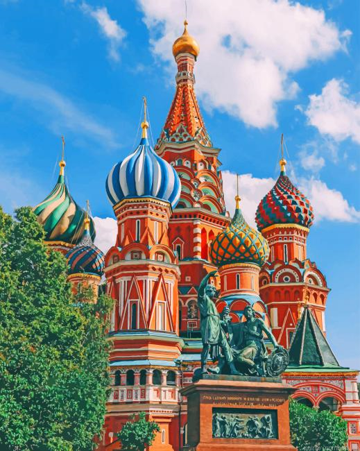 Russia Saint Basil Cathedral Buildings Painting By Numberss.png