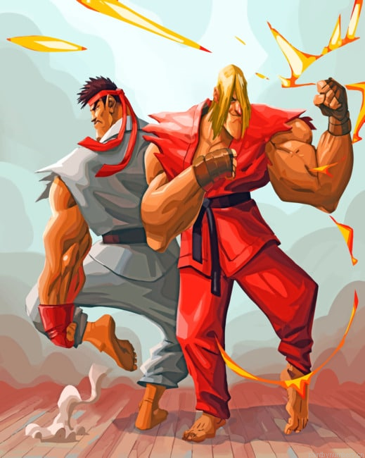 Ryu And Ken Games Painting By Numbers.png