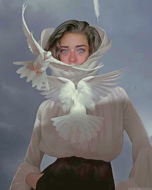 Sad Bird Woman Arts Painting By Numbers.png