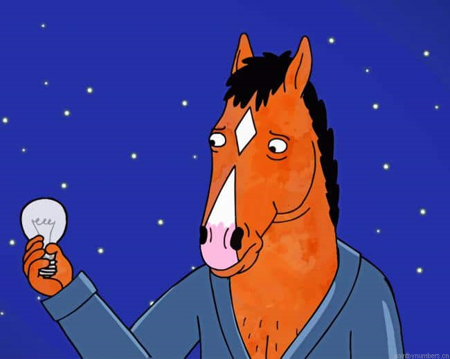 Sad Bojack Horseman Animations Painting By Numberss.png