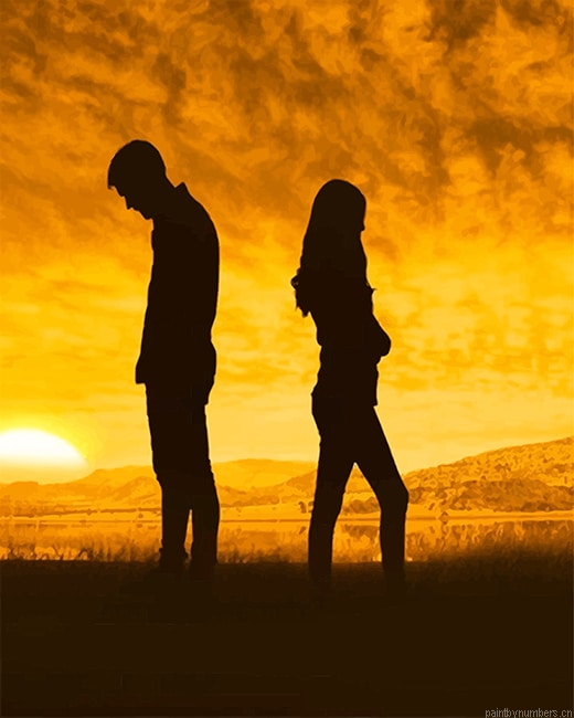 Sad Couple Silhouette Painting By Numbers.png