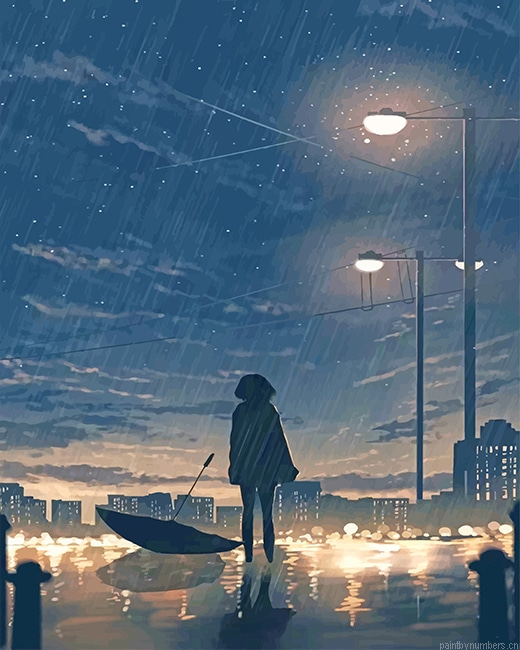 Sad Girl Anime Painting By Numberss.png
