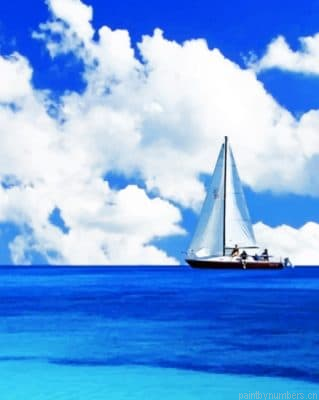Sail Boat On The Sea Painting By Numberss.png