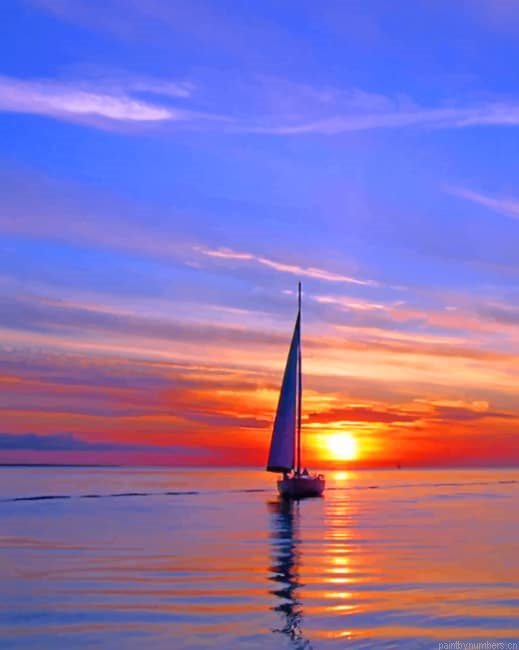 Sailing Into The Sunset Seascapes Painting By Numberss.png