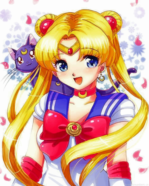 Sailor Moon And Her Cat Painting By Numberss.png